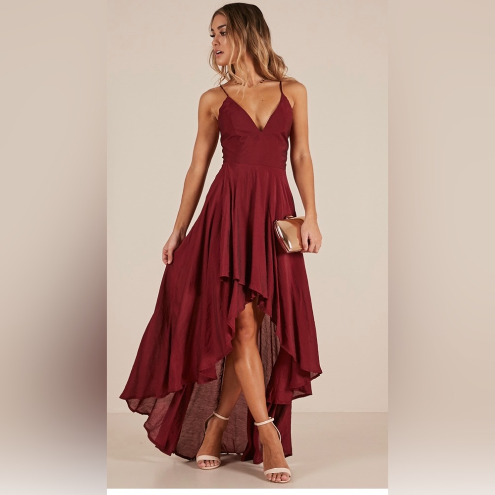 MAKE YOU SMILE DRESS IN WINE - Picture 1 of 8
